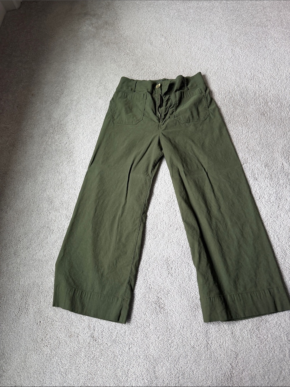 Maeve Olive Wide-Leg Trousers